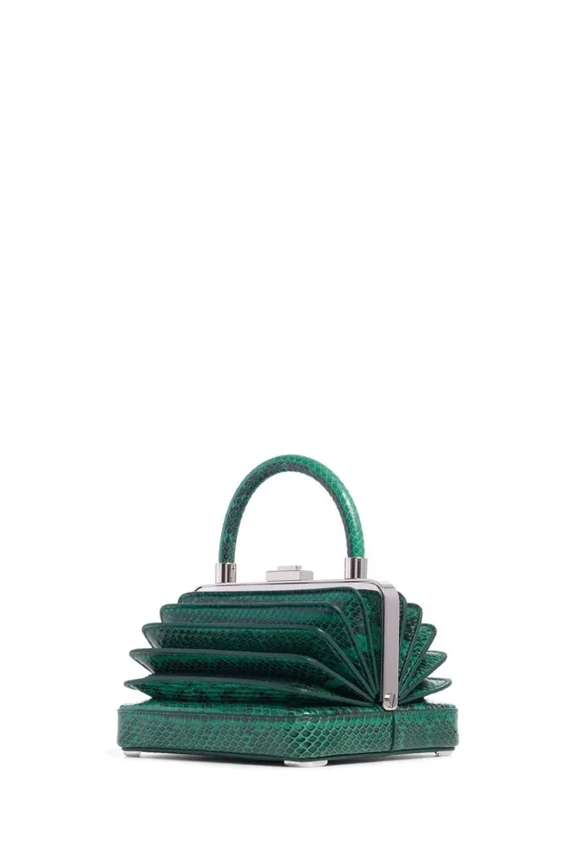 Gabriela Hearst Top Handles WomenMen Small Diana Bag In Emerald Snakeskin