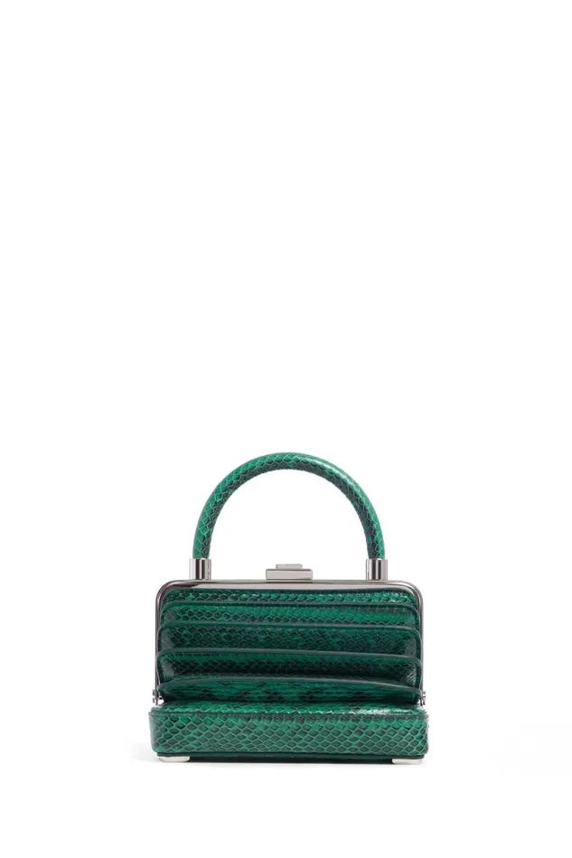 Gabriela Hearst Top Handles WomenMen Small Diana Bag In Emerald Snakeskin