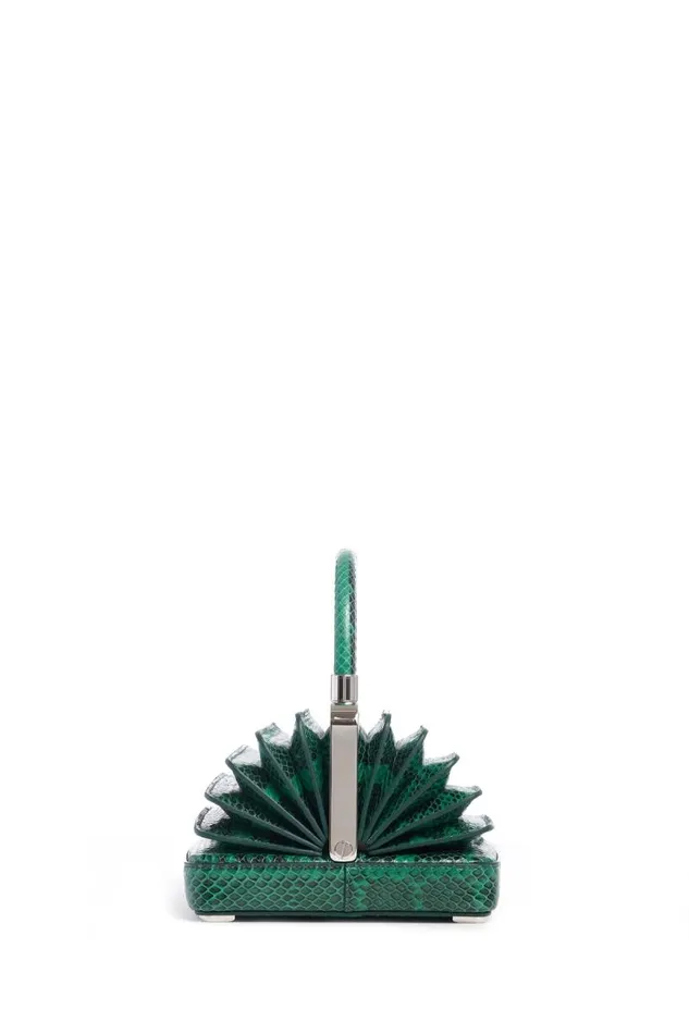 Gabriela Hearst Top Handles WomenMen Small Diana Bag In Emerald Snakeskin