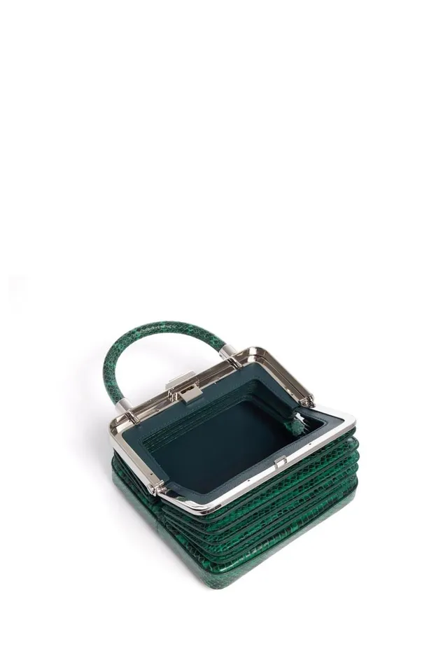 Gabriela Hearst Top Handles WomenMen Small Diana Bag In Emerald Snakeskin
