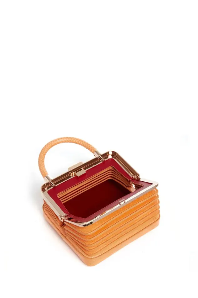 Gabriela Hearst Top Handles WomenMen Small Diana Bag In Fluorescent Orange Snakeskin