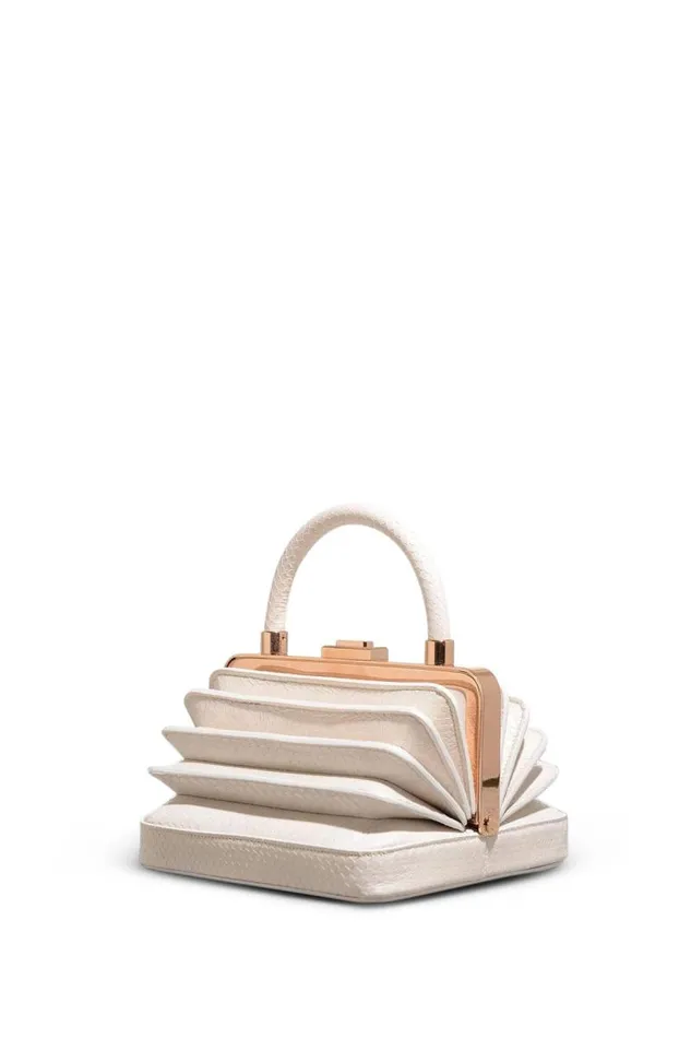 Gabriela Hearst Top Handles WomenMen Small Diana Bag In Ivory Snakeskin