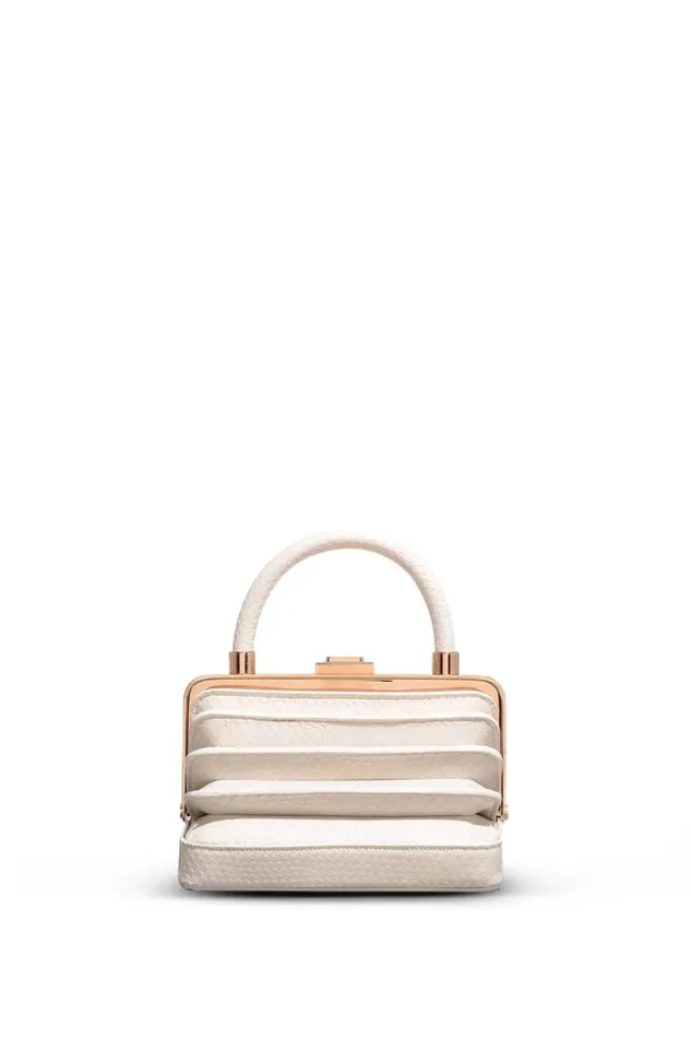 Gabriela Hearst Top Handles WomenMen Small Diana Bag In Ivory Snakeskin