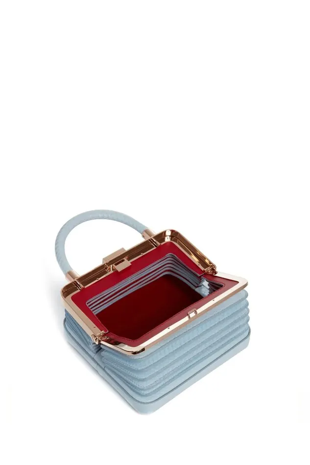 Gabriela Hearst Top Handles WomenMen Small Diana Bag In Light Blue Snakeskin