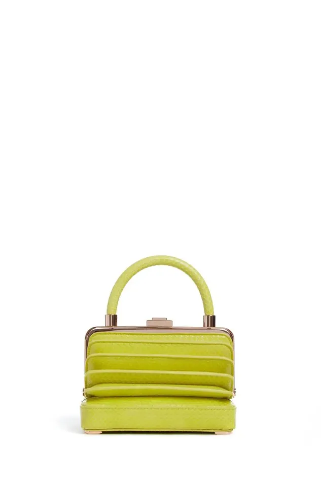 Gabriela Hearst Top Handles WomenMen Small Diana Bag In Lime Adamite Snakeskin