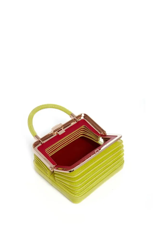 Gabriela Hearst Top Handles WomenMen Small Diana Bag In Lime Adamite Snakeskin