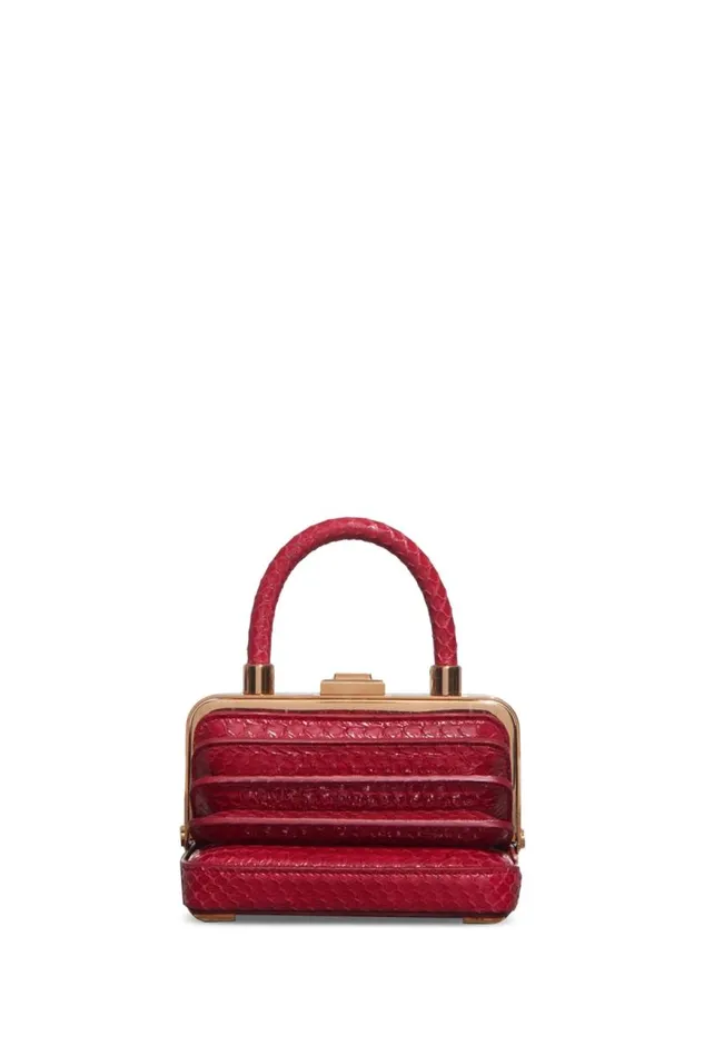 Gabriela Hearst Top Handles WomenMen Small Diana Bag In Red Snakeskin