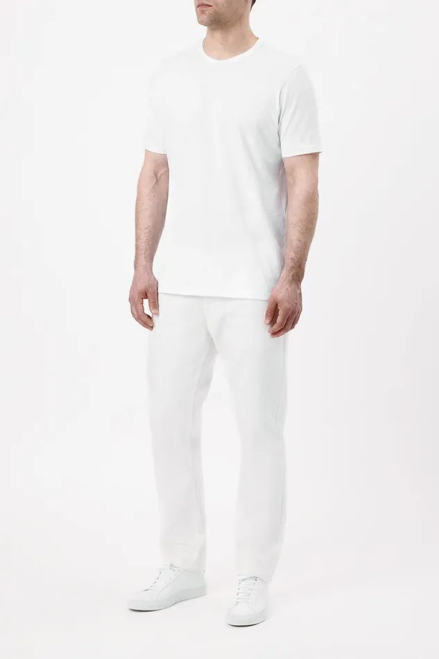 Gabriela Hearst Tops Men Bandeira TShirt In Ivory Upcycled Cotton