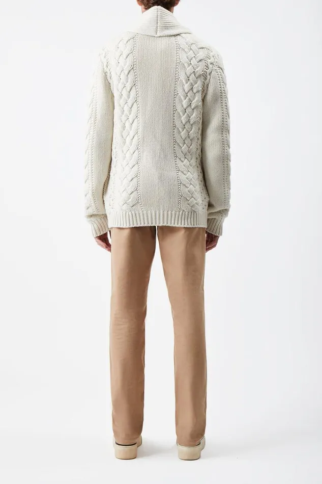 Gabriela Hearst Tops Men Casa Knit Cardigan In Ivory Cashmere