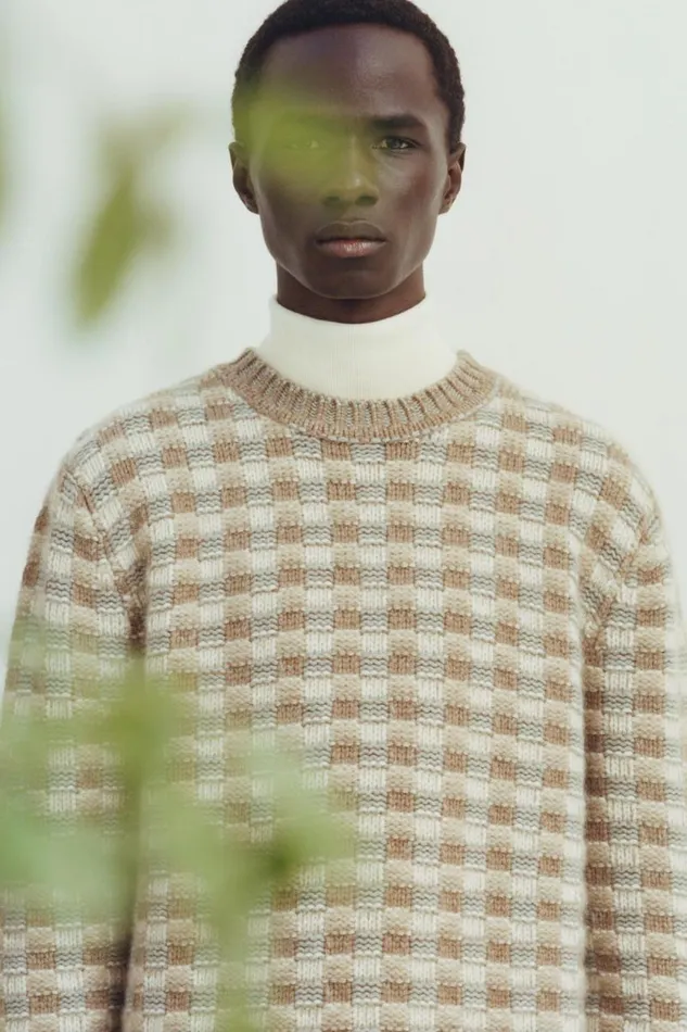 Gabriela Hearst Tops Men Chez Knit Sweater In Ivory Multi Cashmere