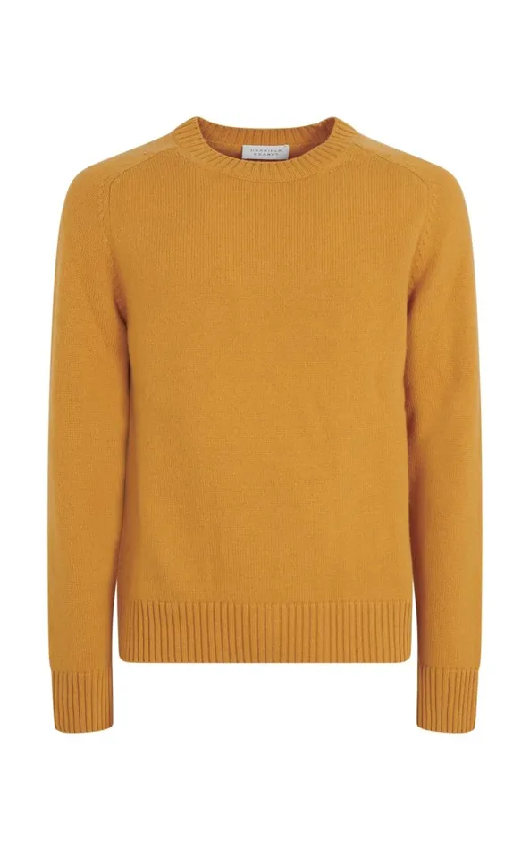 Gabriela Hearst Tops Men Daniel Knit Sweater In Golden Birch Cashmere
