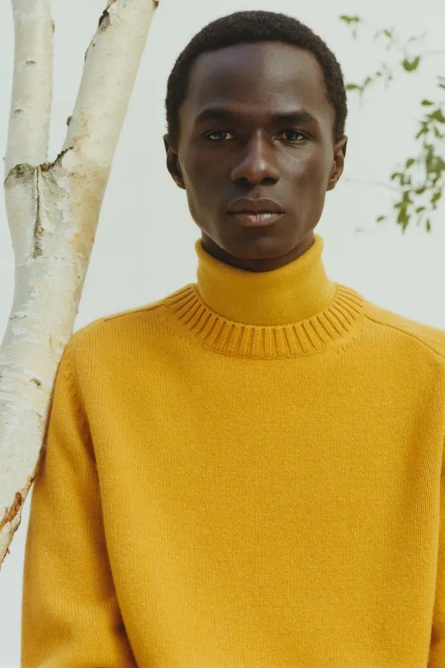 Gabriela Hearst Tops Men Daniel Knit Sweater In Golden Birch Cashmere