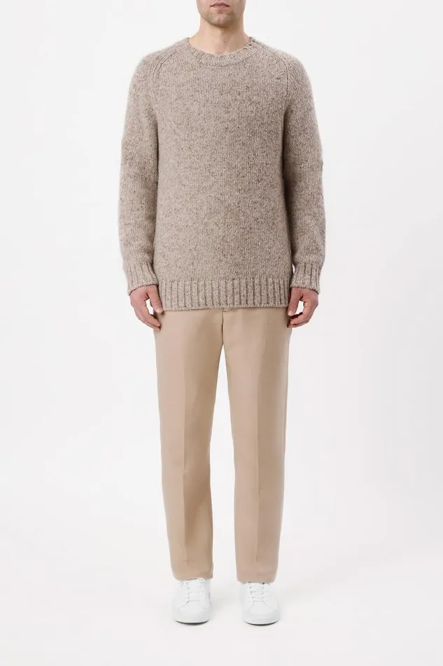 Gabriela Hearst Tops Men Daniel Knit Sweater In Oatmeal Multi Cashmere