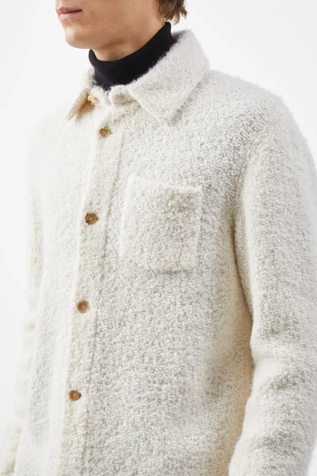 Gabriela Hearst Tops Men Drew Overshirt In Black Cashmere Boucle