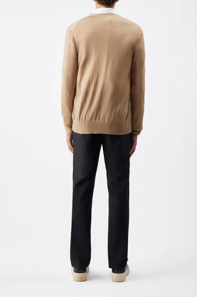 Gabriela Hearst Tops Men Duke Knit Cardigan In Camel Cashmere