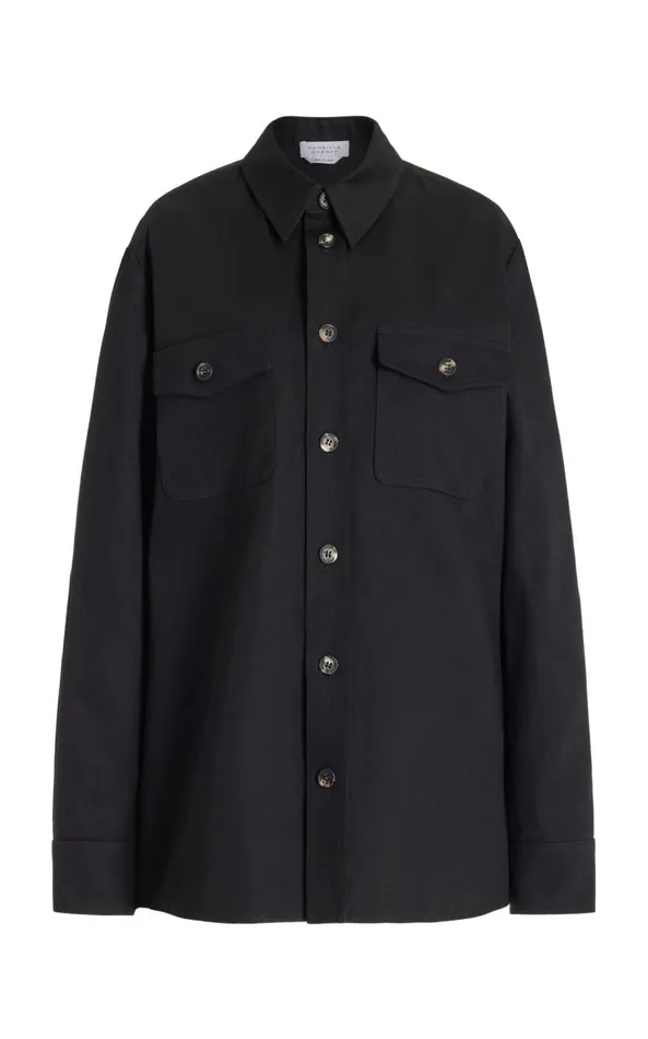 Gabriela Hearst Tops Men Everly Overshirt In Black Organic Cotton