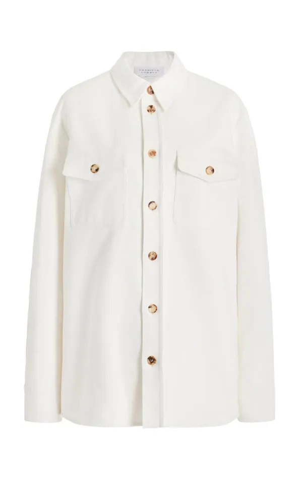 Gabriela Hearst Tops Men Everly Overshirt In White Organic Cotton