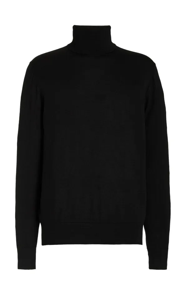 Gabriela Hearst Tops Men Jermaine Knit Turtleneck In Black Merino Wool