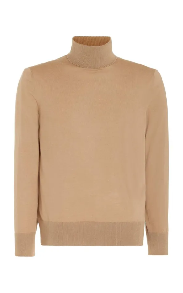 Gabriela Hearst Tops Men Jermaine Knit Turtleneck In Camel Merino Wool