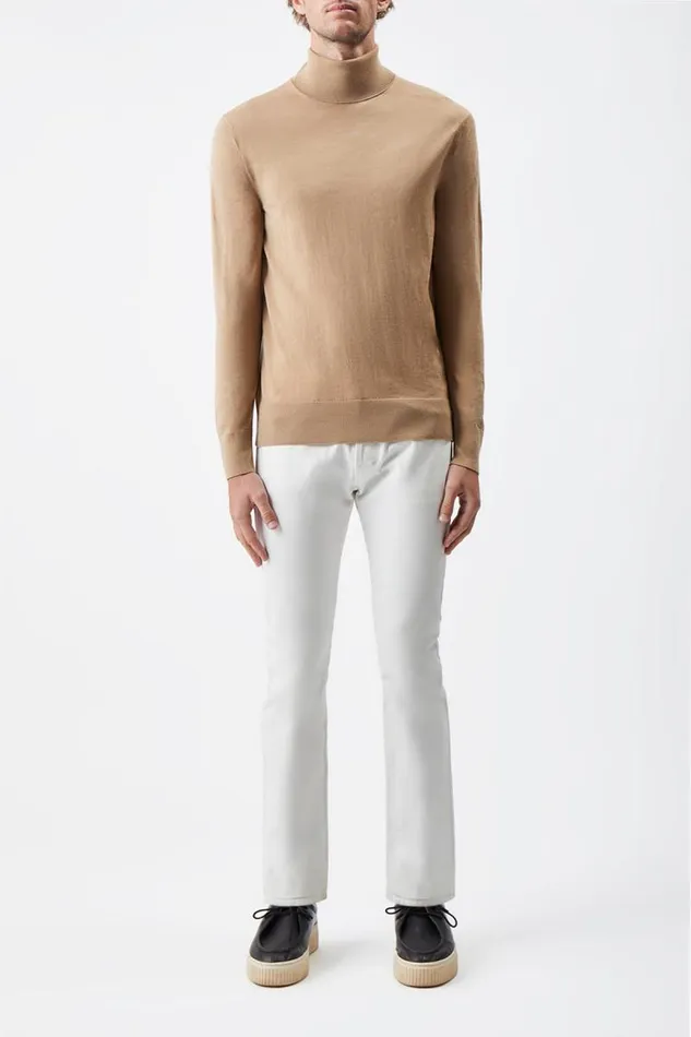 Gabriela Hearst Tops Men Jermaine Knit Turtleneck In Camel Merino Wool