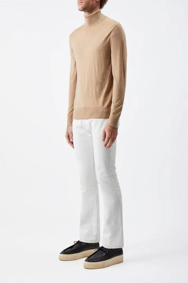 Gabriela Hearst Tops Men Jermaine Knit Turtleneck In Camel Merino Wool