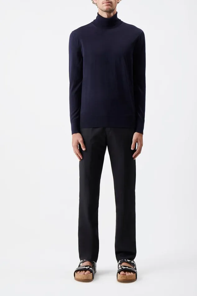 Gabriela Hearst Tops Men Jermaine Knit Turtleneck In Dark Navy Merino Wool