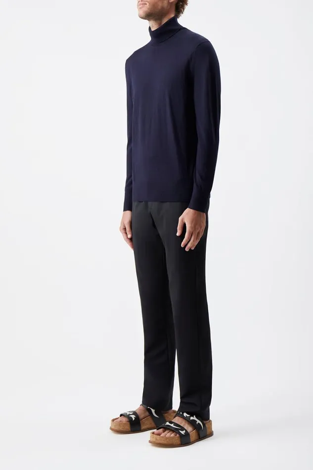 Gabriela Hearst Tops Men Jermaine Knit Turtleneck In Dark Navy Merino Wool