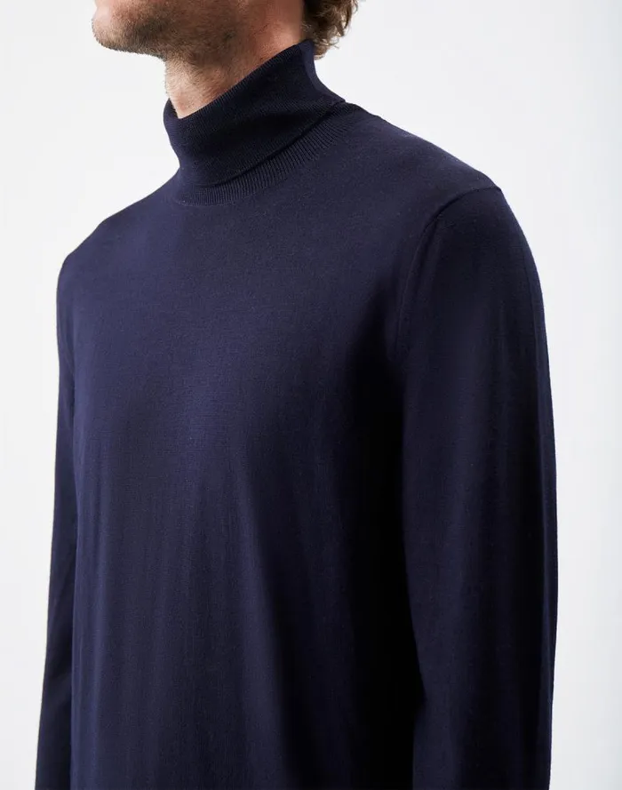 Gabriela Hearst Tops Men Jermaine Knit Turtleneck In Dark Navy Merino Wool