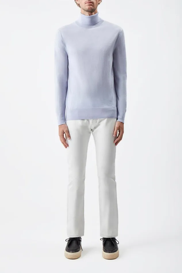 Gabriela Hearst Tops Men Jermaine Knit Turtleneck In Halogen Blue Merino Wool