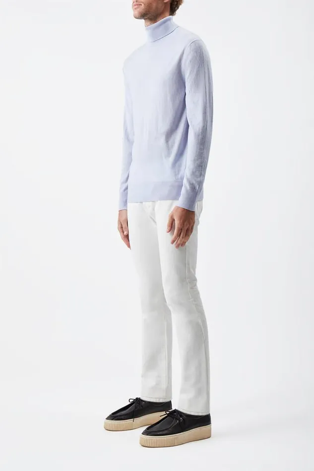 Gabriela Hearst Tops Men Jermaine Knit Turtleneck In Halogen Blue Merino Wool