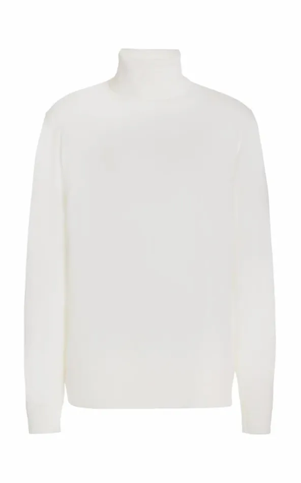 Gabriela Hearst Tops Men Jermaine Knit Turtleneck In Ivory Merino Wool