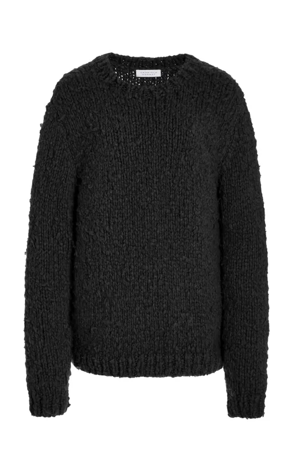 Gabriela Hearst Tops Men Lawrence Knit Sweater In Black Welfat Cashmere