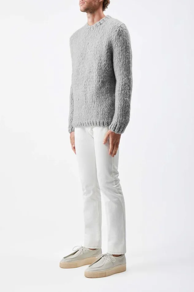 Gabriela Hearst Tops Men Lawrence Knit Sweater In Heather Grey Welfat Cashmere