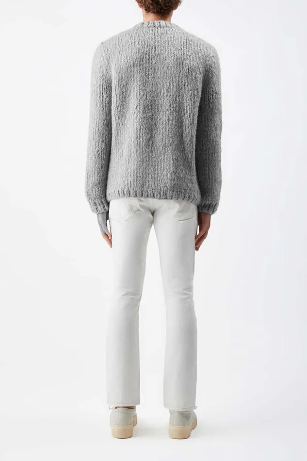 Gabriela Hearst Tops Men Lawrence Knit Sweater In Heather Grey Welfat Cashmere