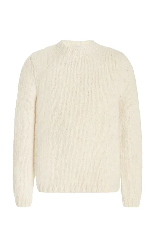 Gabriela Hearst Tops Men Lawrence Knit Sweater In Ivory Welfat Cashmere