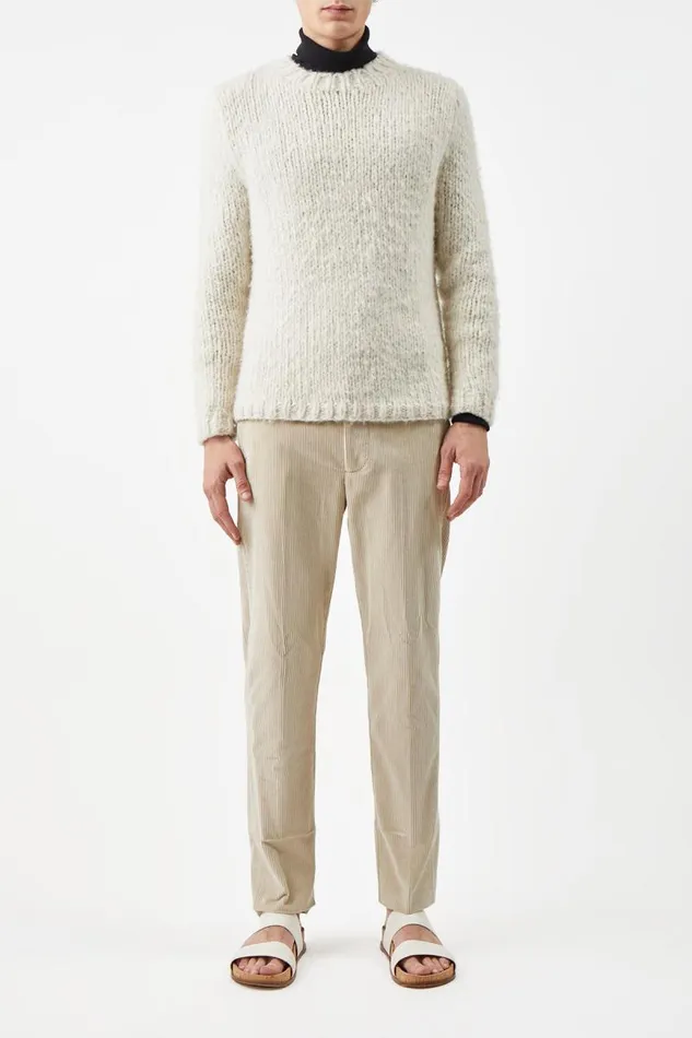 Gabriela Hearst Tops Men Lawrence Knit Sweater In Ivory Welfat Cashmere