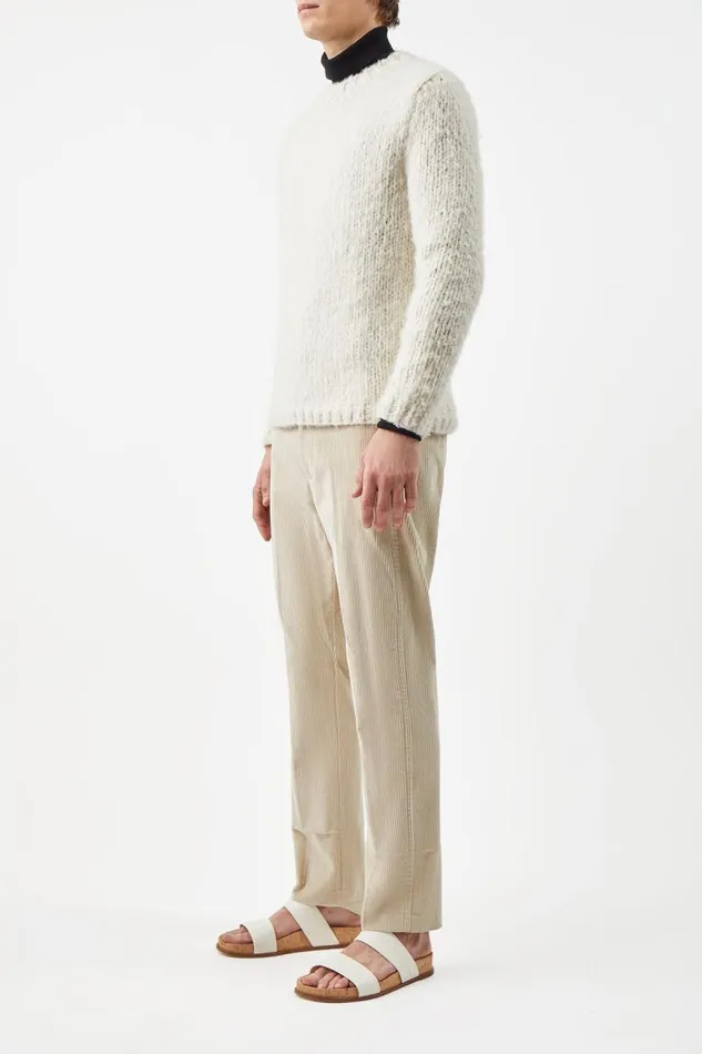 Gabriela Hearst Tops Men Lawrence Knit Sweater In Ivory Welfat Cashmere