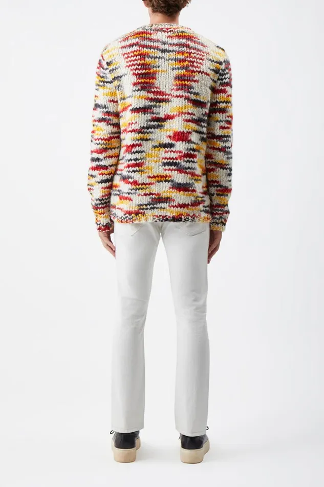 Gabriela Hearst Tops Men Lawrence Knit Sweater In Space Dye Fire Multi Welfat Cashmere