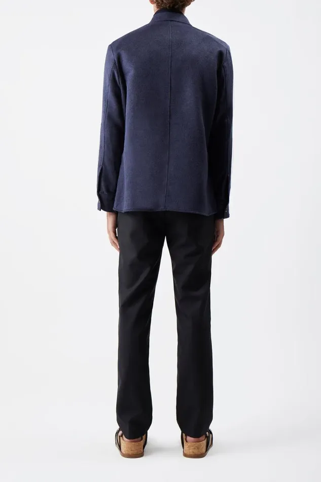 Gabriela Hearst Tops Men Lucas Overshirt In Midnight Winter Silk