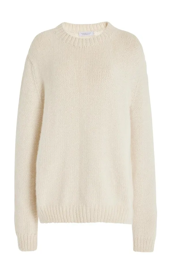 Gabriela Hearst Tops Men Niall Knit Sweater In Ivory Cashmere