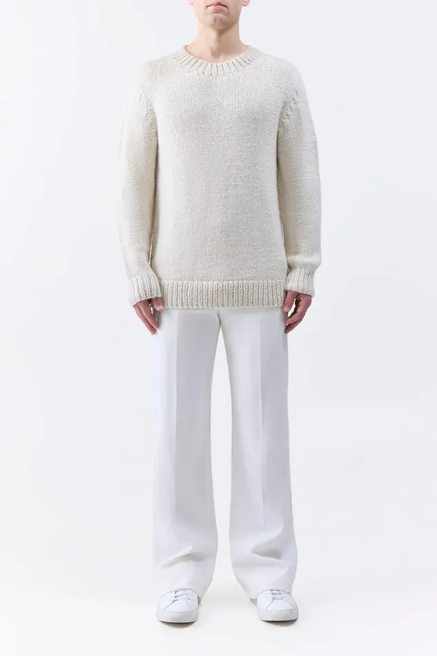 Gabriela Hearst Tops Men Niall Knit Sweater In Ivory Cashmere