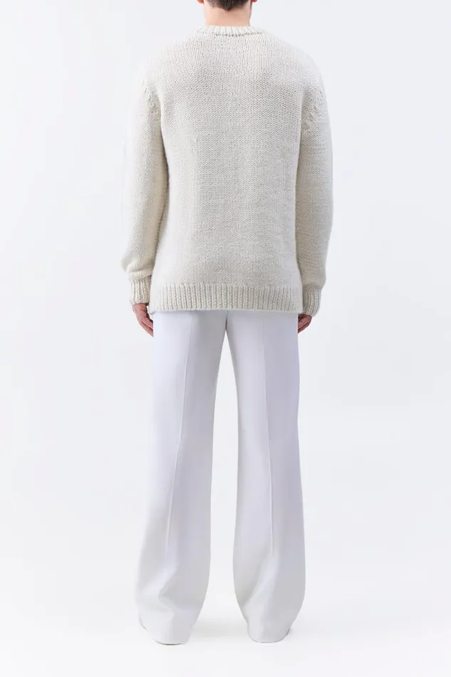 Gabriela Hearst Tops Men Niall Knit Sweater In Ivory Cashmere