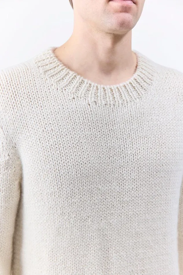 Gabriela Hearst Tops Men Niall Knit Sweater In Ivory Cashmere