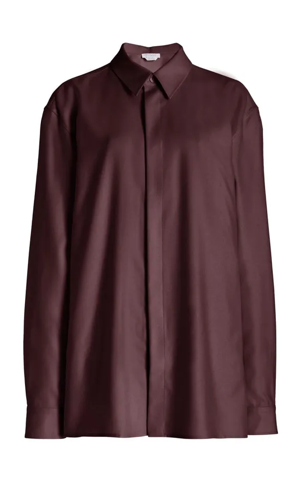 Gabriela Hearst Tops Men Nicolas Shirt In Deep Bordeaux Virgin Wool Twill