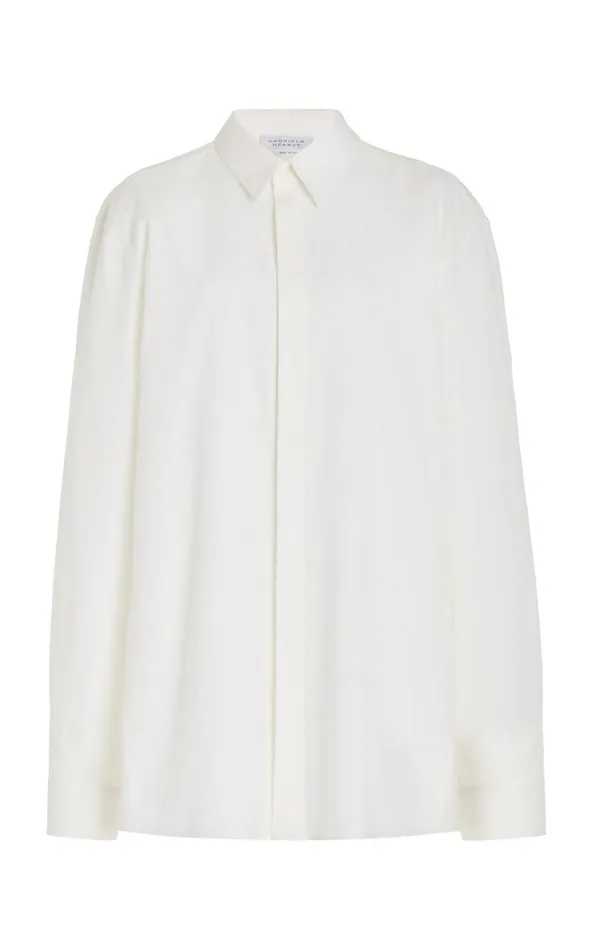 Gabriela Hearst Tops Men Nicolas Shirt In Ivory Silk Wool Cady