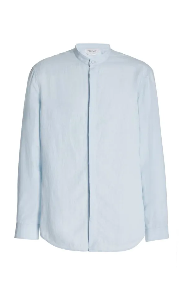 Gabriela Hearst Tops Men Ollie Shirt In Light Blue Linen