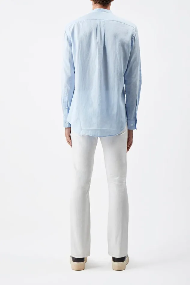 Gabriela Hearst Tops Men Ollie Shirt In Light Blue Linen