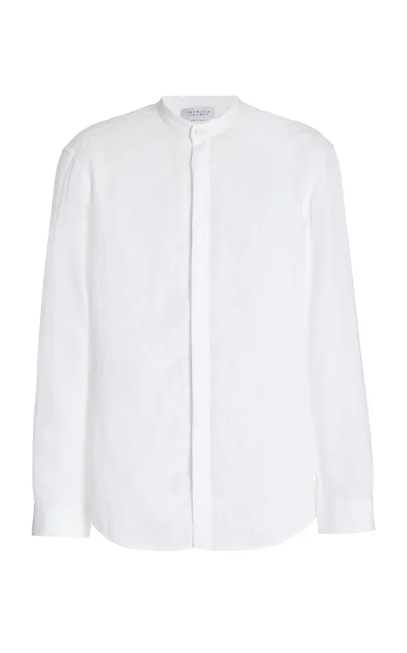 Gabriela Hearst Tops Men Ollie Shirt In White Linen