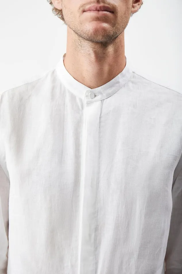 Gabriela Hearst Tops Men Ollie Shirt In White Linen