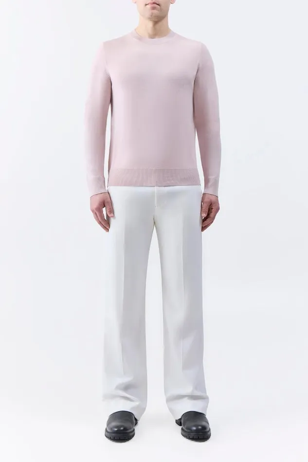 Gabriela Hearst Tops Men Palco Knit Crewneck In Blush Merino Wool